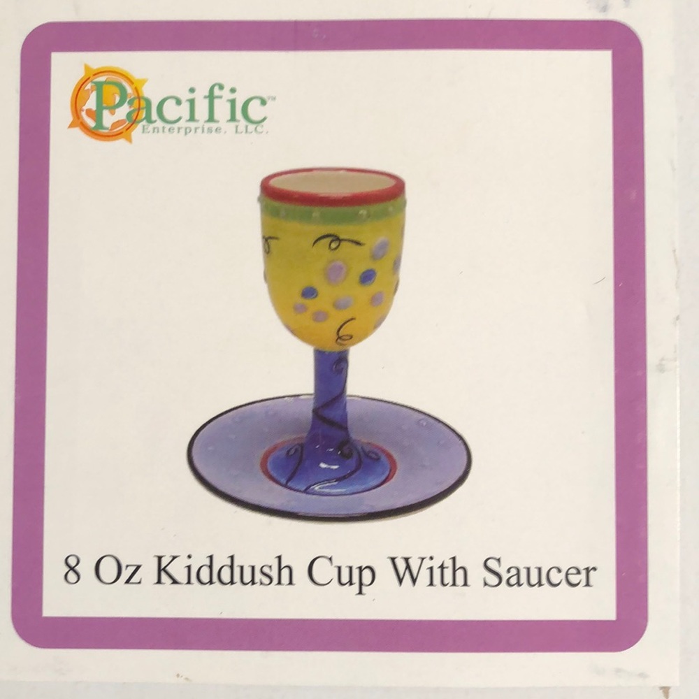NWT jewish sabbath kiddish cup ceramic